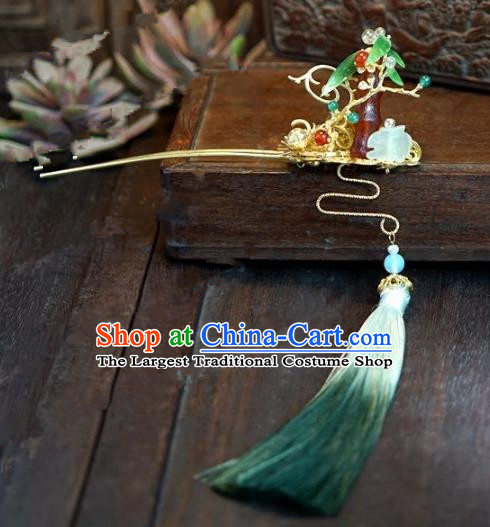 Chinese Handmade Ancient Hair Accessories Ancient Hanfu Hair Clip Agate Hairpins for Women