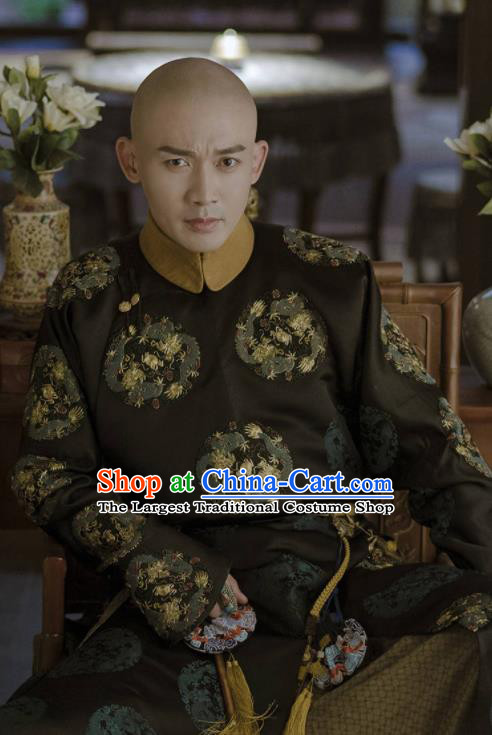 Chinese Ancient Qing Dynasty Emperor Qianlong Story of Yanxi Palace Embroidered Costumes for Men