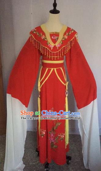 Chinese Traditional Beijing Opera Nobility Lady Red Dress Peking Opera Diva Costumes for Adults