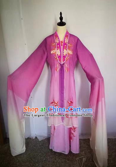 Chinese Peking Opera Princess Purple Dress Traditional Beijing Opera Diva Embroidered Costumes for Adults