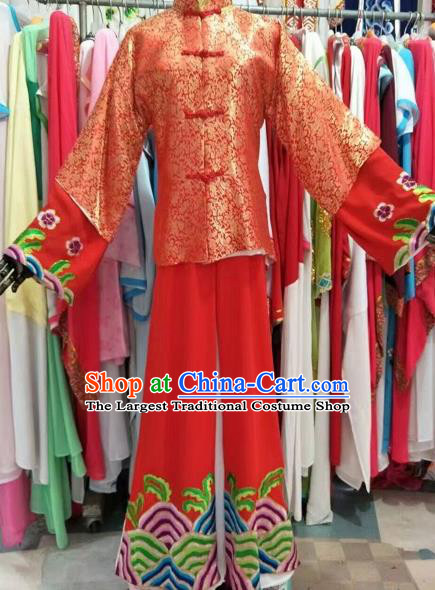 Chinese Traditional Beijing Opera Bridegroom Red Costume Peking Opera Niche Clothing for Adults