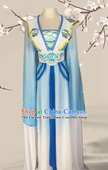 Chinese Ancient Palace Princess Blue Dress Traditional Beijing Opera Diva Costume for Adults