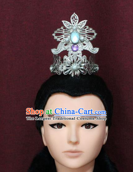 Chinese Traditional Royal Highness Hair Accessories Ancient Han Dynasty Prince Hairdo Crown for Men