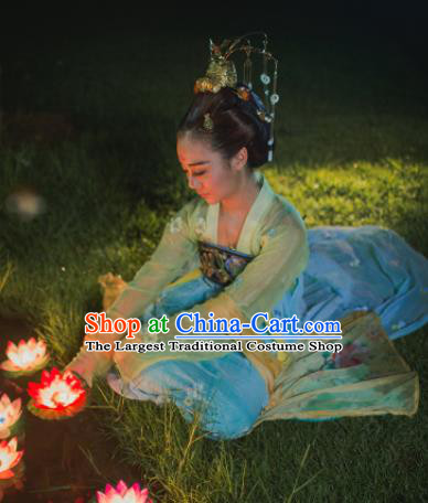 Chinese Ancient Tang Dynasty Imperial Consort Hanfu Dress Embroidered Costumes for Women