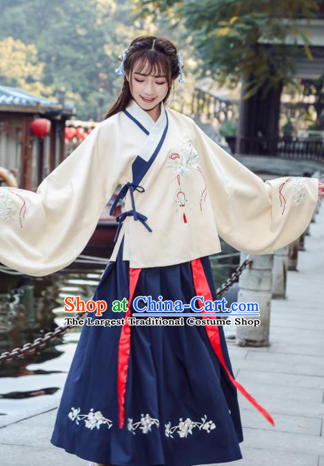 Chinese Traditional Ming Dynasty Princess Costume Ancient Hanfu Dress for Rich Women