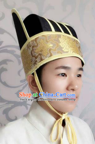 Traditional Chinese Ancient Minister Hat Han Dynasty Official Headwear for Men