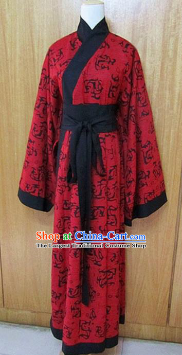 Traditional Chinese Han Dynasty Princess Red Hanfu Dress Ancient Fairy Costume for Women