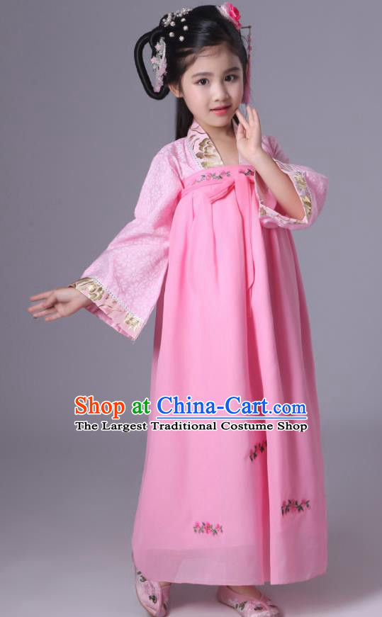 Chinese Tang Dynasty Princess Costume Ancient Court Maid Hanfu Dress for Kids