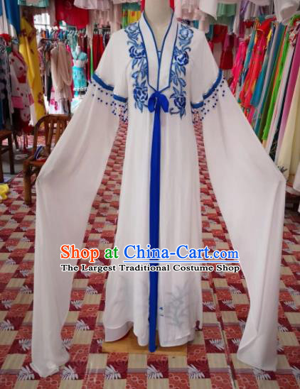 Chinese Traditional Beijing Opera Actress White Dress Peking Opera Princess Costume for Adults