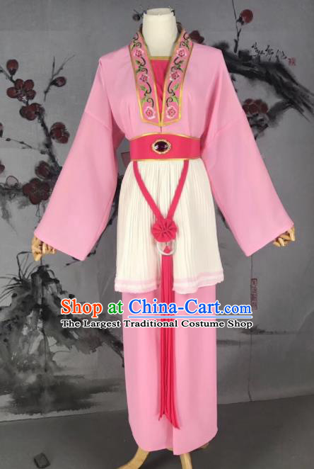 Chinese Traditional Beijing Opera Mui Tsai Costume Servant Girl Pink Clothing for Poor