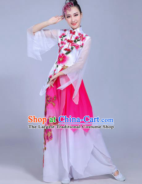 Traditional Chinese Classical Dance Costume Folk Dance Pink Dress for Women