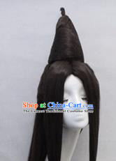 Chinese Ancient Cosplay Princess Wigs Traditional Chignon Handmade Wig Sheath