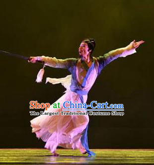 Chinese Traditional Classical Dance Costumes Drama Performance Li Bai Folk Dance Clothing for Men