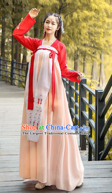 Chinese Ancient Female Historical Costumes Traditional Tang Dynasty Palace Hanfu Dress for Women