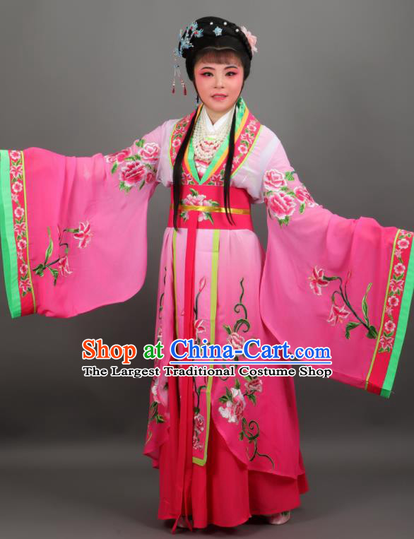 Chinese Traditional Peking Opera Diva Empress Rosy Dress Ancient Court Queen Costume for Women