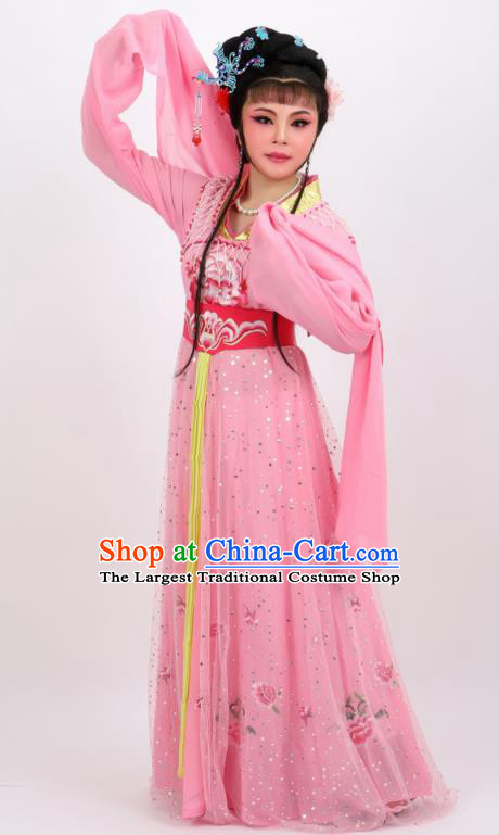 Professional Chinese Traditional Peking Opera Princess Pink Dress Ancient Palace Lady Costume for Women