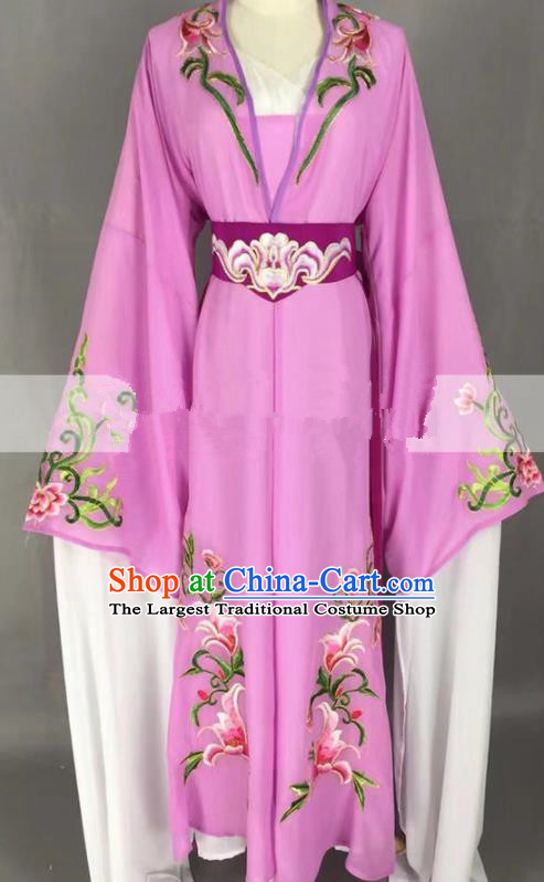 Chinese Traditional Peking Opera Actress Hua Tan Purple Dress Ancient Rich Lady Costume for Women