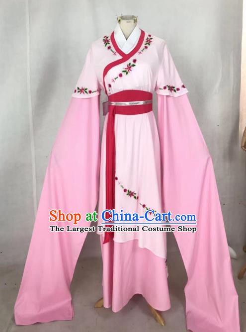 Chinese Traditional Peking Opera Actress Hua Tan Pink Dress Ancient Maidservant Costume for Women