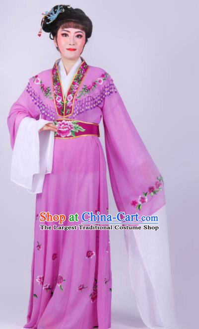 Chinese Traditional Peking Opera Actress Rich Lady Purple Dress Ancient Royal Princess Costume for Women