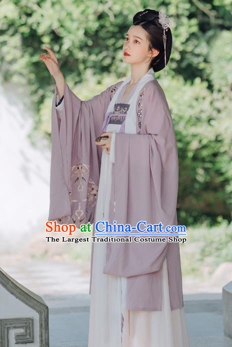 Traditional Chinese Tang Dynasty Imperial Concubine Replica Costumes Ancient Court Princess Purple Hanfu Dress for Women