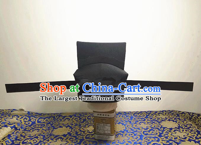 Chinese Traditional Handmade Song Dynasty Minister Black Hat Ancient Drama Officer Headwear for Men