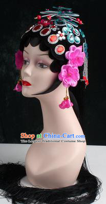 Chinese Traditional Beijing Opera Diva Blue Butterfly Head Ornaments Hair Accessories for Women