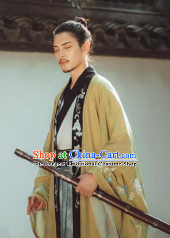 Traditional Chinese Han Dynasty Royal Prince Hanfu Clothing Ancient Swordsman Historical Costumes for Men