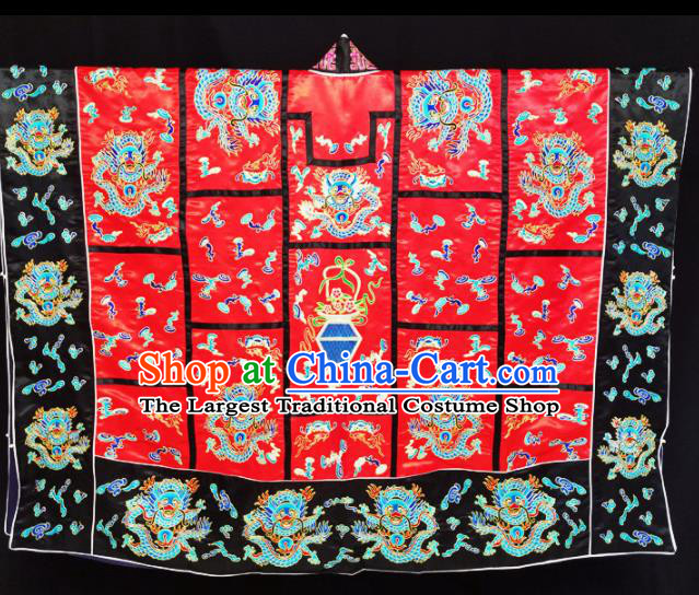 Chinese Ancient Taoist Priest Embroidered Dragon Red Cassocks Traditional Taoism Vestment Costume