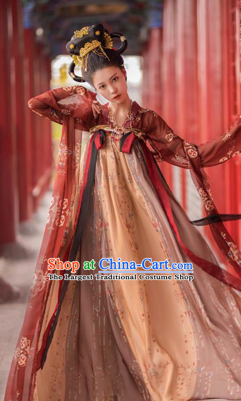 Traditional Chinese Tang Dynasty Court Dancer Replica Costumes Ancient Imperial Consort Hanfu Dress for Women