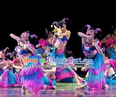 Traditional Chinese Tao Li Cup Classical Dance Costume Fan Dance Stage Show Dress for Women