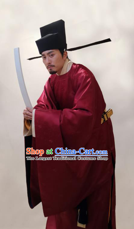 Traditional Chinese Ancient Government Official Hanfu Robe Song Dynasty Minister Replica Costume for Men