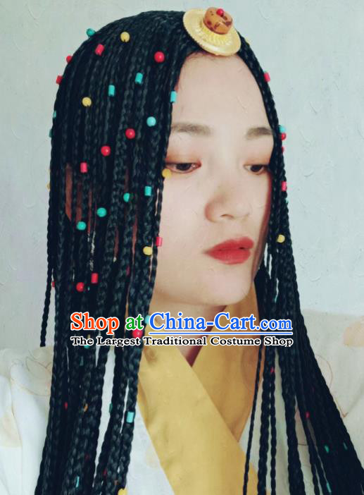 Chinese Traditional Zang Ethnic Braid Hair Accessories Tibetan
