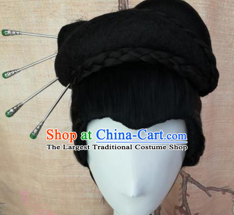 Chinese Traditional Cosplay Nobility Mistress Wigs Ancient Countess Wig Sheath Hair Accessories for Women