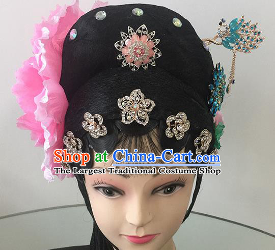 Chinese Beijing Opera Peri Headgear Traditional Peking Opera Actress Wig Sheath and Hair Accessories for Women