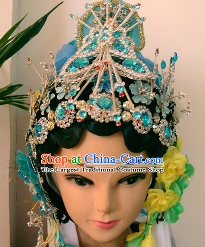 Chinese Beijing Opera Buddhist Nun Headgear Traditional Peking Opera Wig Sheath and Hair Accessories for Women