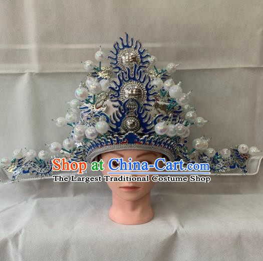 Chinese Beijing Opera Old Male Hat Traditional Peking Opera Prime Minister Helmet for Men