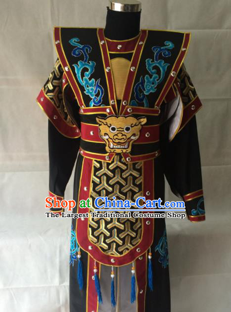 Chinese Beijing Opera Takefu Black Clothing Traditional Peking Opera Soldier Costume for Men