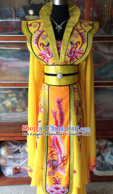 Chinese Beijing Opera Queen Yellow Dress Traditional Peking Opera Empress Costume for Women