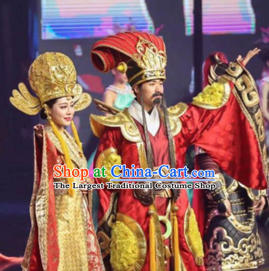 Chinese The Romantic Show of Songcheng Stage Show Emperor and Empress Costumes for Women for Men