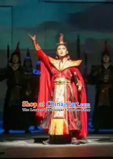 Chinese Shapotou Celebration Han Dynasty Emperor Clothing Stage Performance Dance Costume for Men