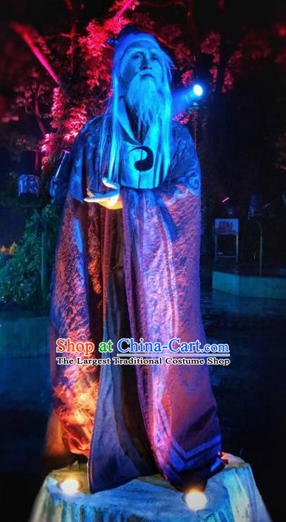 Chinese Dream Of Tao Ancient Taoist Priest Clothing Stage Performance Dance Costume for Men