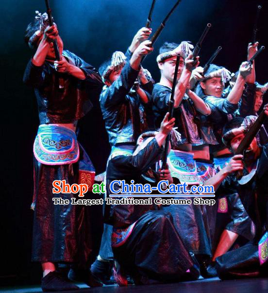 Chinese Wind Of Colorful Guizhou Miao Nationality Dance Clothing Stage Performance Dance Costume for Men