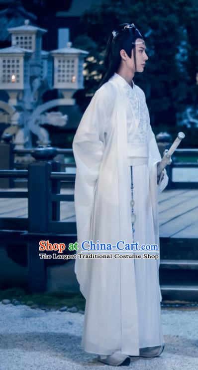 The Untamed Chinese Ancient Drama Nobility Childe Swordsman Lan Wangji Costumes for Men