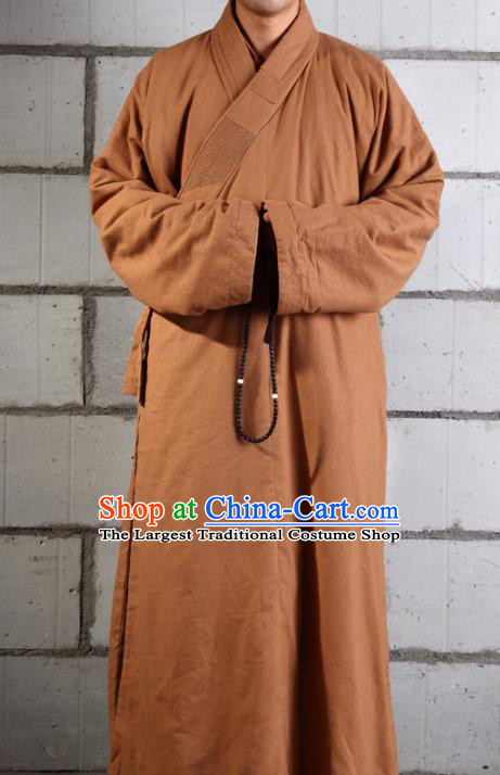 Traditional Chinese Monk Costume Buddhists Abbot Ginger Gown for Men