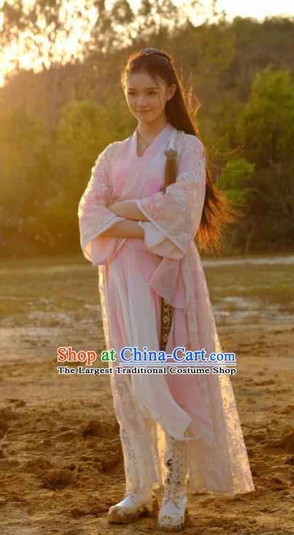 Chinese Drama Fights Break Sphere Ancient Female Knight Swordsman Xiao Xuner Hanfu Dress for Women