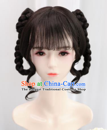 Traditional Chinese Cosplay Song Dynasty Princess Goddess Wigs Sheath Ancient Nobility Lady Chignon for Women