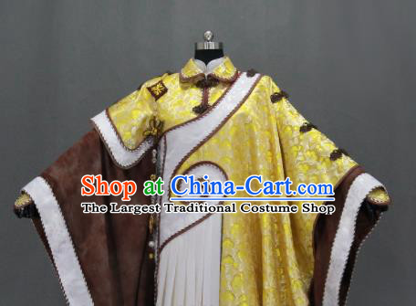 Customize Chinese Traditional Cosplay Monk Monarch Golden Costumes Ancient Swordsman King Clothing for Men