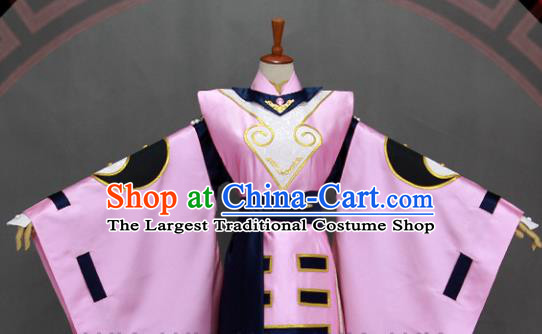 Customize Chinese Traditional Cosplay Taoist Priest Pink Costumes Ancient Swordsman Clothing for Men