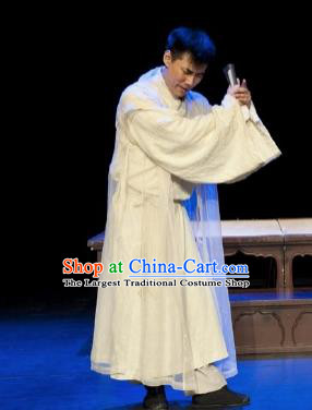 Chinese Drama I Love Taohua Ancient Scholar White Clothing Stage Performance Dance Costume for Men