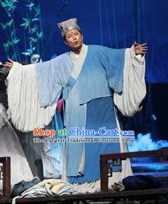 Chinese The Legend of Wang Yangming Ancient Taoist Blue Clothing Stage Performance Dance Costume for Men